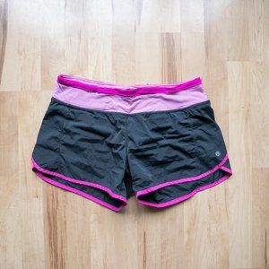 Lululemon Turbo Run Shorts With Liner, Pink and Black Size 8